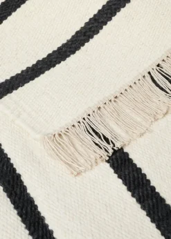 MANGO Dywany Do Sypialni|Dywany Do Salonu*Dywan z 100% wełny w paski z frędzlami