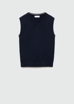 Dzieci MANGO Swetry I Kardigany*Dzianinowa kamizelka z bawełny