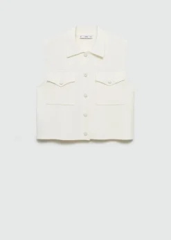 MANGO Kamizelki*Dzianinowa kamizelka z kieszeniami