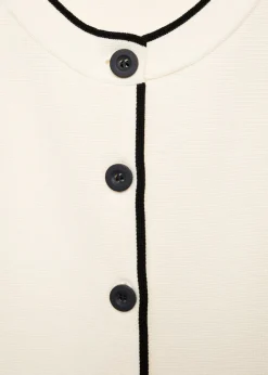 MANGO Kamizelki*Dzianinowa kamizelka z kontrastowym obszyciem