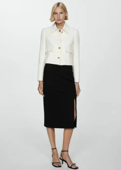 MANGO Spódnice*Dzianinowa spódnica ołówkowa z rozcięciem