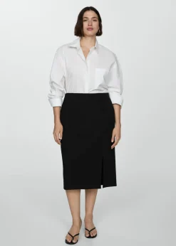 MANGO Spódnice*Dzianinowa spódnica ołówkowa z rozcięciem