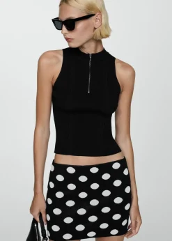 MANGO Spódnice*Dzianinowa spódnica w groszki