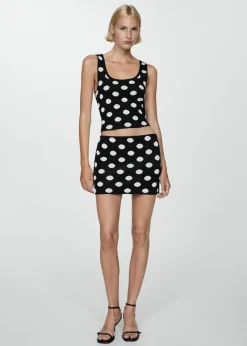 MANGO Spódnice*Dzianinowa spódnica w groszki