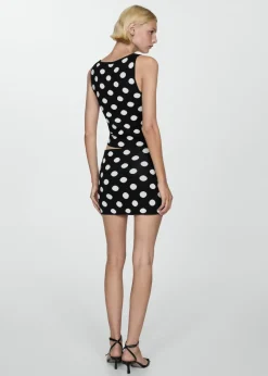 MANGO Spódnice*Dzianinowa spódnica w groszki