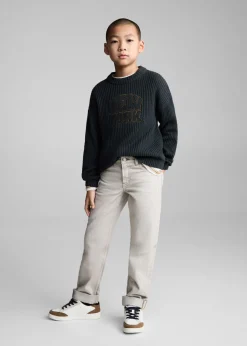 Dzieci MANGO Swetry I Kardigany*Dzianinowy sweter z napisem