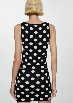 MANGO Topy*Dzianinowy top w groszki