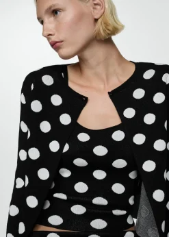 MANGO Topy*Dzianinowy top w groszki