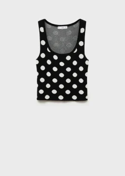MANGO Topy*Dzianinowy top w groszki