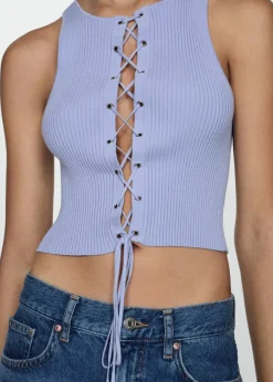 MANGO Topy*Dzianinowy top z kokardą