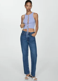 MANGO Topy*Dzianinowy top z kokardą