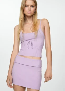 MANGO Topy*Dzianinowy top z kokardą