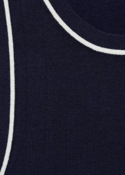 MANGO Topy*Dzianinowy top z kontrastowym wykończeniem