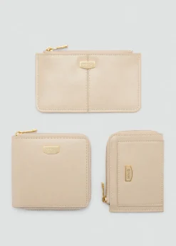 MANGO Galanteria Skórzana*Etui na karty z dekoracyjnymi szwami