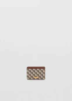 MANGO Galanteria Skórzana*Etui na karty z nadrukiem logo