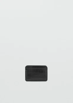 MANGO Galanteria Skórzana*Etui na karty ze wzorem krokodylej skóry