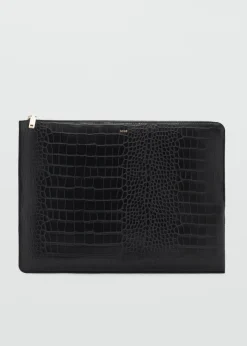 MANGO Galanteria Skórzana|Więcej Akcesoriów*Etui na laptopa z teksturą skóry krokodyla