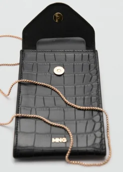 MANGO Galanteria Skórzana*Etui na telefon z imitacji skóry krokodyla