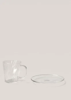 MANGO Zastawa Stołowa|Szklanki I Kieliszki*Filiżanka ze szkła borokrzemowego z teksturą 120 ml