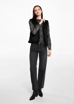 MANGO Kamizelki*Futrzana kamizelka kombi