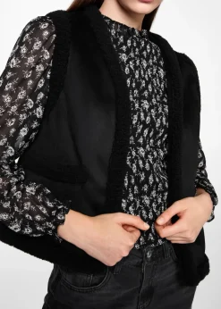 MANGO Kamizelki*Futrzana kamizelka kombi