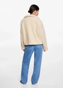 MANGO Płaszcze I Kurtki*Futrzana kurtka z kieszeniami