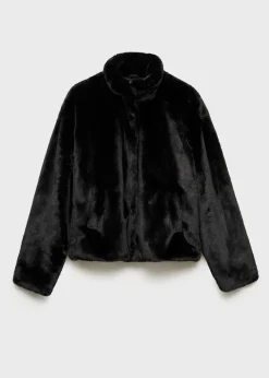 MANGO Płaszcze I Kurtki*Futrzany płaszcz na zamek