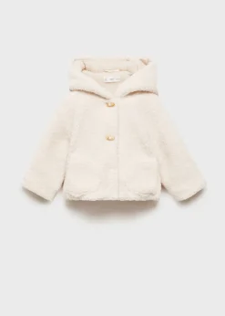 Dzieci MANGO Płaszcze|Płaszcze I Kurtki*Futrzany płaszcz z kapturem