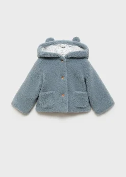 Dzieci MANGO Płaszcze|Płaszcze I Kurtki*Futrzany płaszcz z kapturem