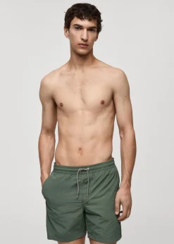 MANGO Więcej Akcesoriów*Gładkie kąpielówki z troczkami