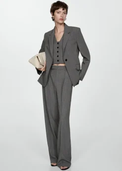 MANGO Kamizelki*Garniturowa kamizelka w prążki