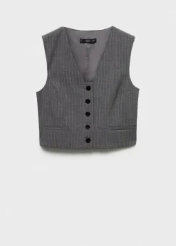 MANGO Kamizelki*Garniturowa kamizelka w prążki