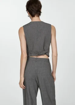 MANGO Kamizelki*Garniturowa kamizelka w prążki