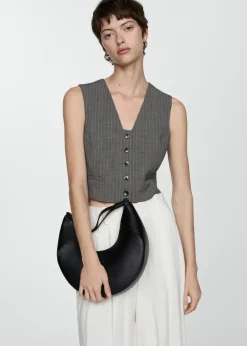 MANGO Kamizelki*Garniturowa kamizelka w prążki