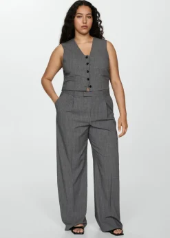 MANGO Kamizelki*Garniturowa kamizelka w prążki