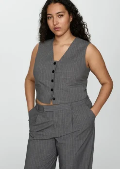 MANGO Kamizelki*Garniturowa kamizelka w prążki