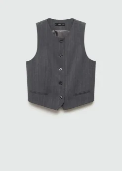 MANGO Kamizelki*Garniturowa kamizelka w prążki