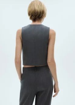 MANGO Kamizelki*Garniturowa kamizelka w prążki