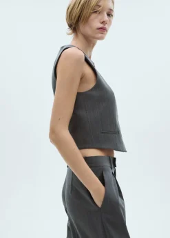 MANGO Kamizelki*Garniturowa kamizelka w prążki