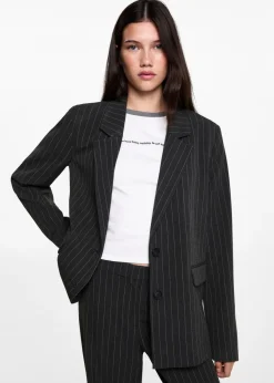 MANGO Płaszcze I Kurtki*Garniturowa marynarka w pasy