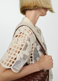 MANGO Swetry I Kardigany|Koszulki*Haftowana bluzka z ażurowymi wstawkami