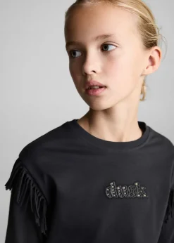 Dzieci MANGO Koszulki I Topy*Haftowana koszulka z frędzlami