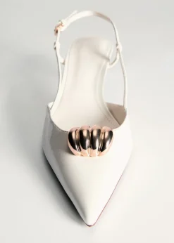 MANGO Buty*High heel shoe with metallic detail