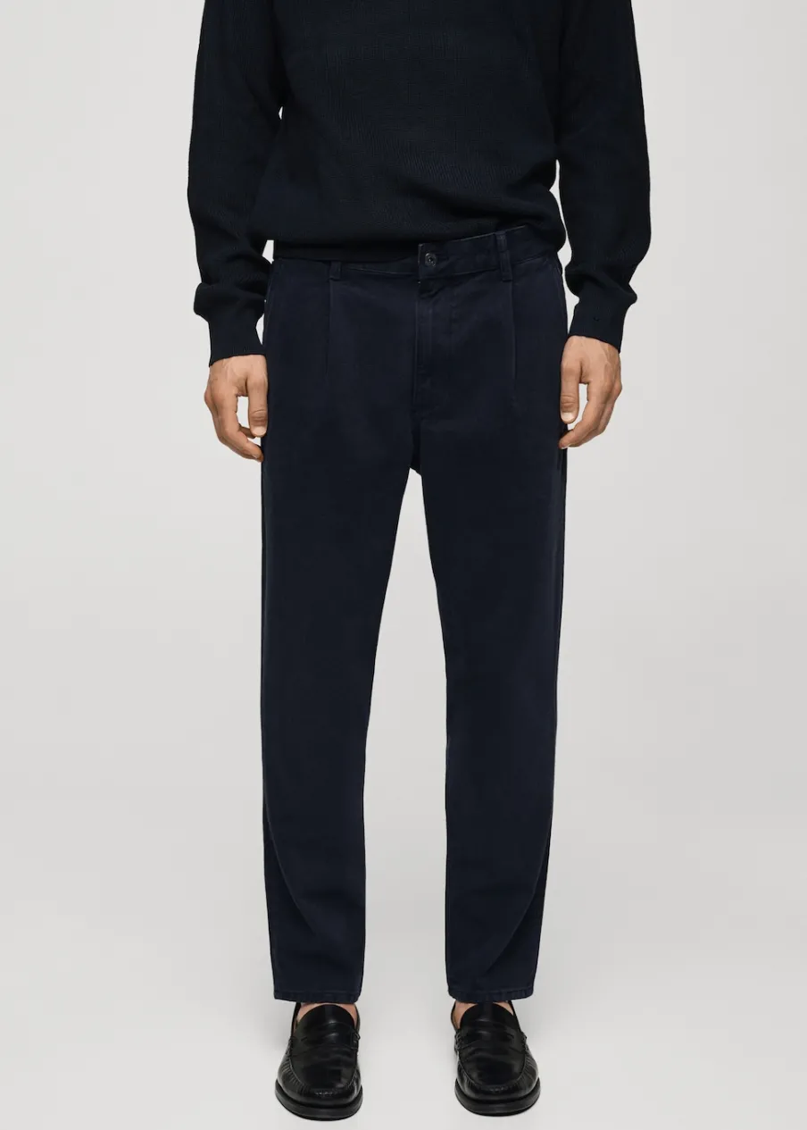 MANGO Spodnie|Dżinsy*Jeansy tapered fit z zakładkami