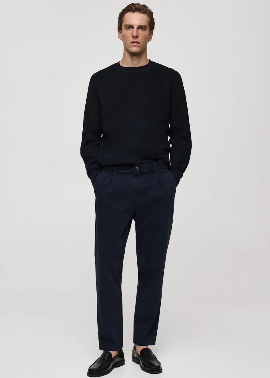 MANGO Spodnie|Dżinsy*Jeansy tapered fit z zakładkami