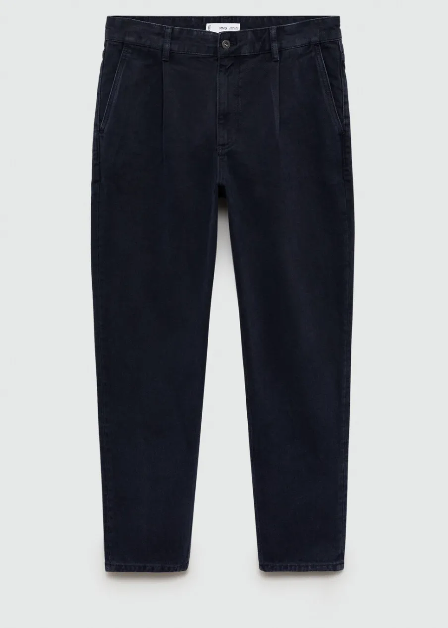 MANGO Spodnie|Dżinsy*Jeansy tapered fit z zakładkami