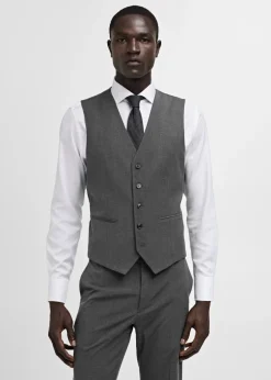MANGO Marynarki|Kamizelki*Kamizelka garniturowa slim fit z tkaniny stretch