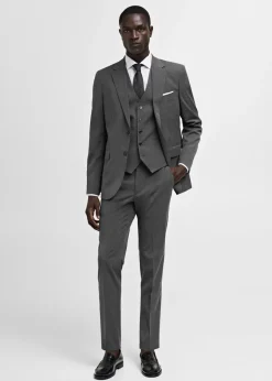 MANGO Marynarki|Kamizelki*Kamizelka garniturowa slim fit z tkaniny stretch