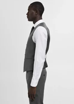 MANGO Marynarki|Kamizelki*Kamizelka garniturowa slim fit z tkaniny stretch