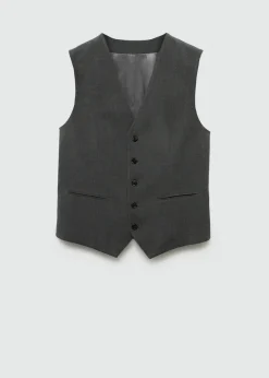 MANGO Marynarki|Kamizelki*Kamizelka garniturowa slim fit z tkaniny stretch